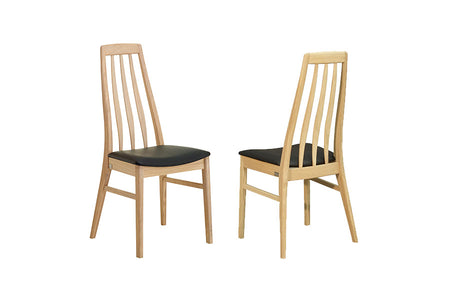 EVA Black Leather Set of 2 Chairs, CASØ- D40Studio
