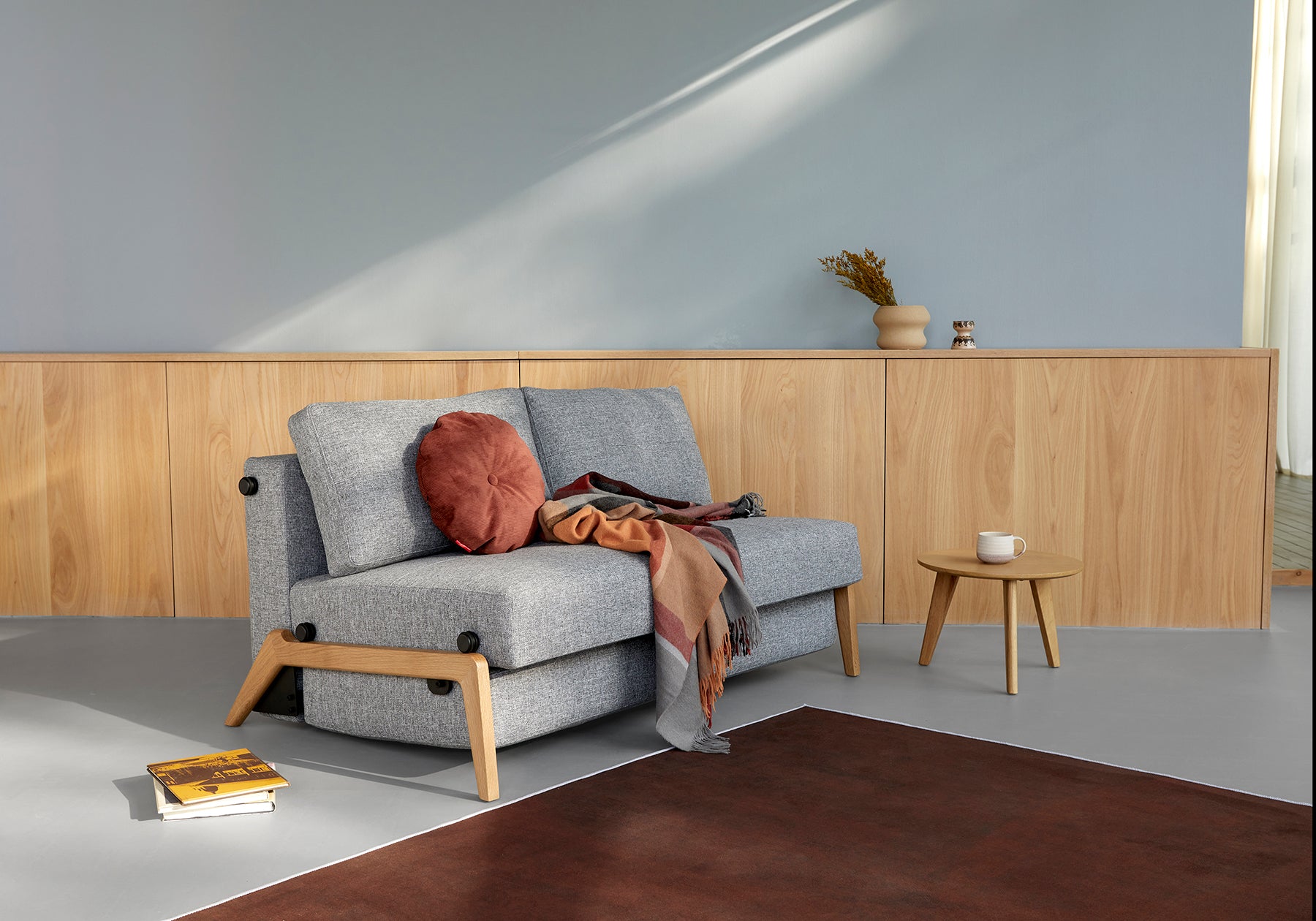 CUBED Oak Sofa Bed 140CM