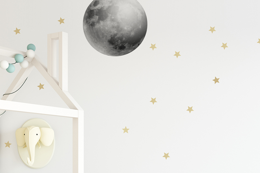 LITTLE Fox And His Friend The Moon Wall Sticker