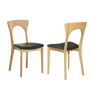 PETER Black Leather Set of 2 Chairs, CASØ- D40Studio