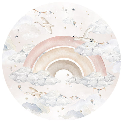 Wandtattoo Regenbogen im Kreis für Mädchen 
