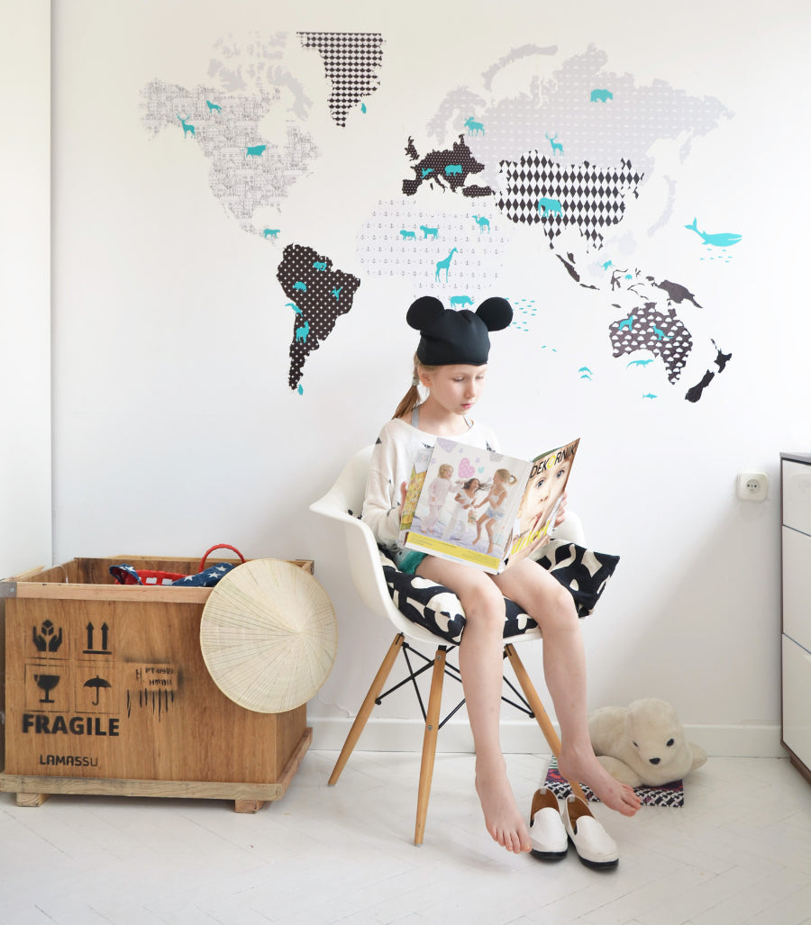 MAP 3 Black And White Wall Sticker