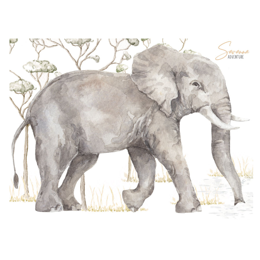 ELEPHANT Savanna Adventure Wall Sticker