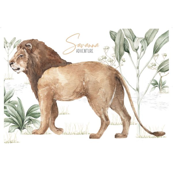 BIG Lion Savanna Wall Sticker