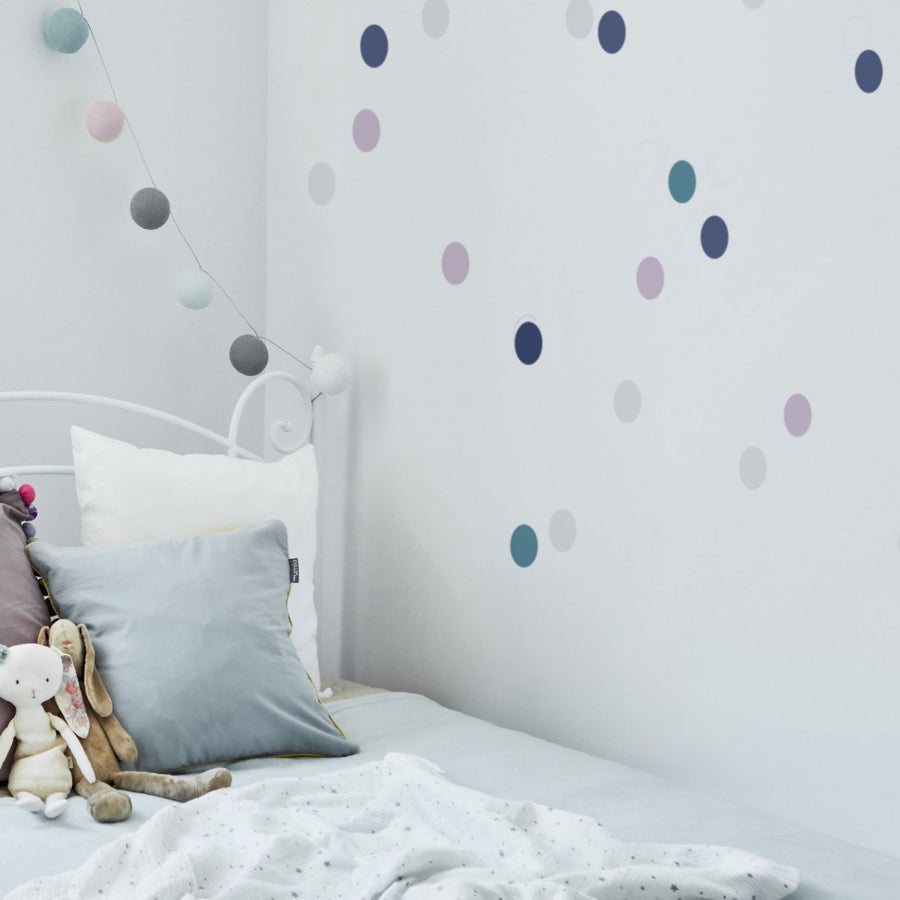 CONFETTI 1 Navy Blue Lily Tourquoise Wall Sticker