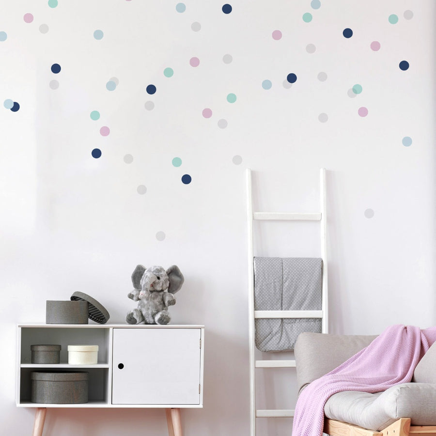 CONFETTI 1 Navy Blue Lily Tourquoise Wall Sticker