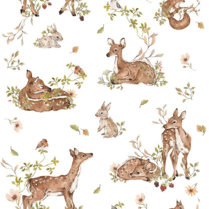 DEER Meadow White Wallpaper 50x280CM