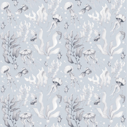 MAGIC Of The Ocean Creamy Blue Small Wallpaper 50x280CM
