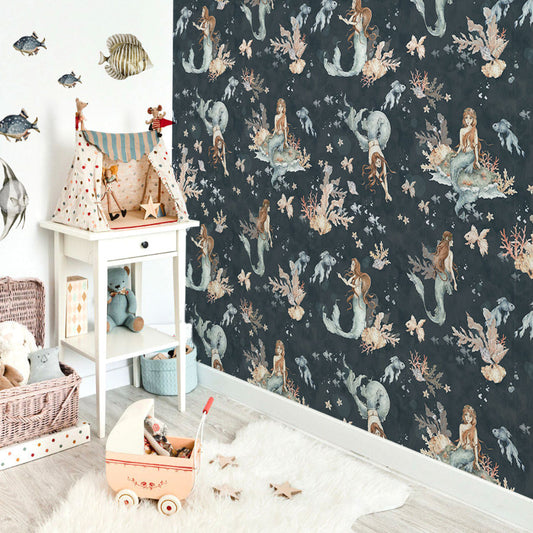 MERMAIDS In In Sea Depths Wallpaper 100x280CM