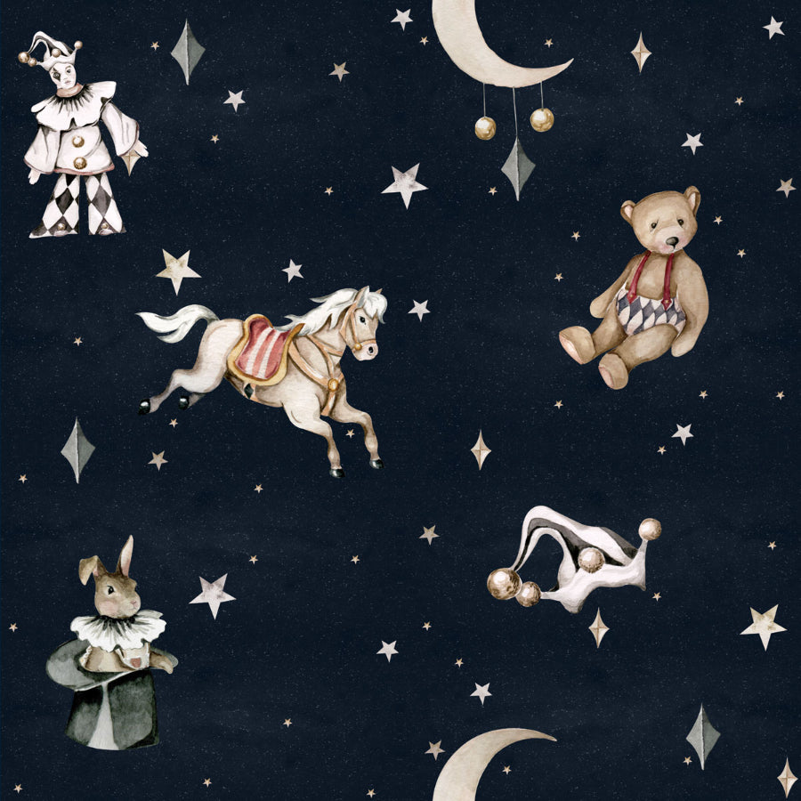 FRENCH Characters In The Night Sky Wallpaper 100x280CM