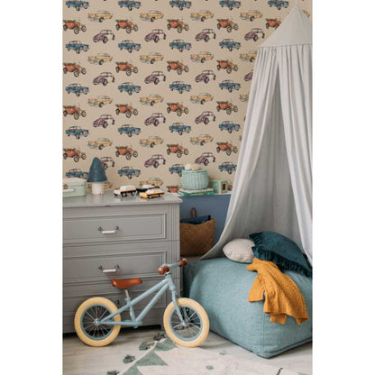 CARS Beige / Industrielle Evolution Tapete 