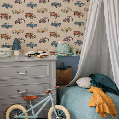 CARS Beige / Industrielle Evolution Tapete 