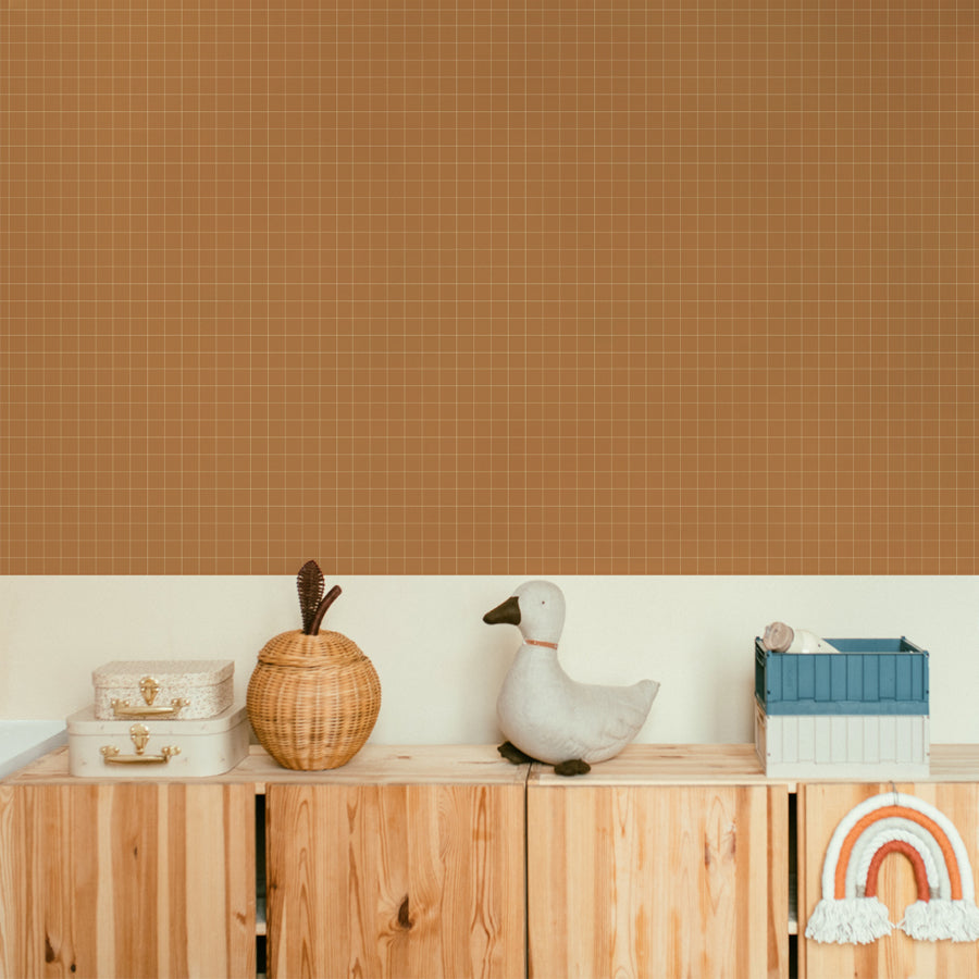 Check Pattern Small - Cinnamon Wallpaper 50x280CM