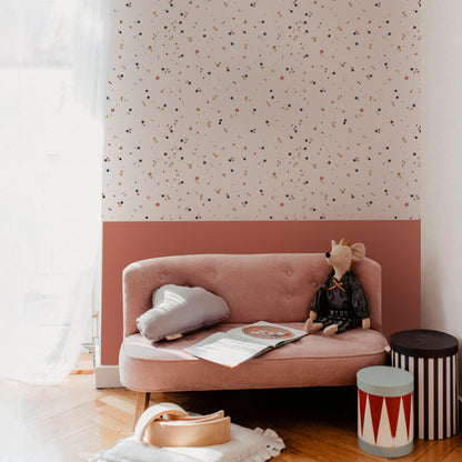 Dots - Minimini Cinnamon Blue Wallpaper 50x280CM