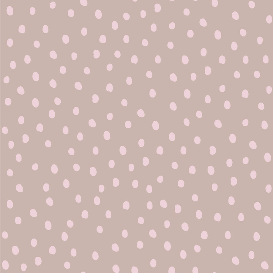 Irregular Powder Pink Dots On Cappucino Wallpaper 50x280CM