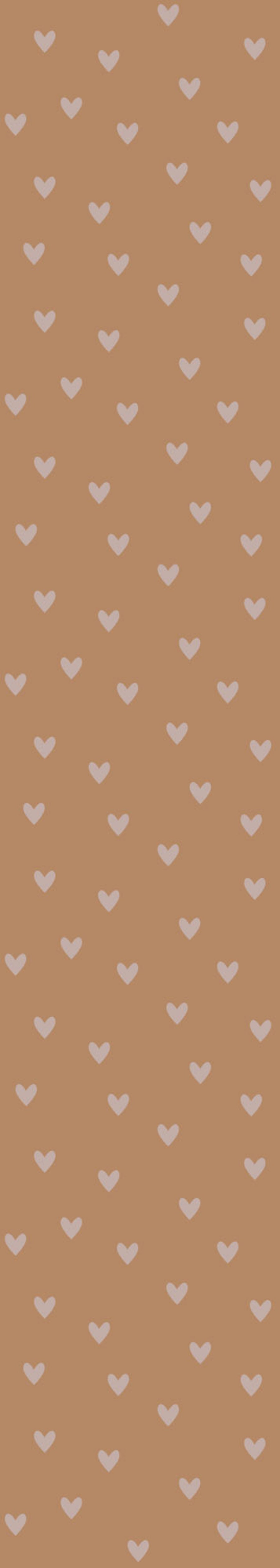 Pink Hearts On Cinnamon Wallpaper 50x280CM