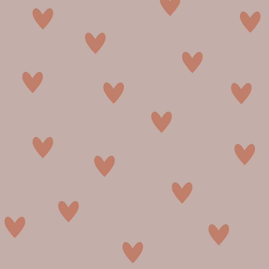Pink Hearts On Red Brick Wallpaper 50x280CM
