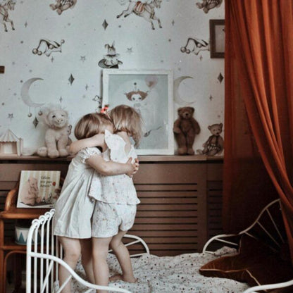 Personajes franceses en el cielo claro Fondo de pantalla 100x280CM 