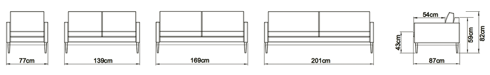 FINN 2.5 Seater 169 CM