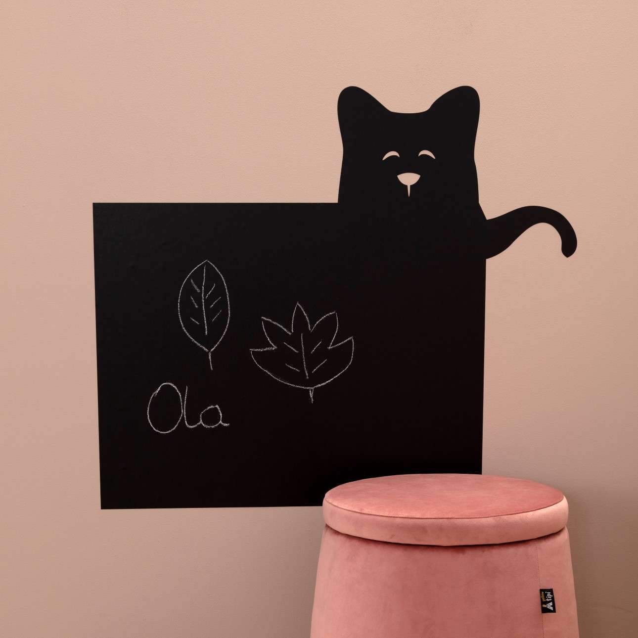 Funny Band Cat Chalkboard Sticker - 75x86 cm