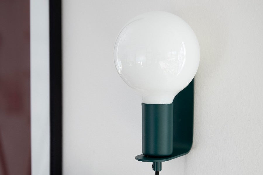 HÜBSCH Green Wall Light with Bulb