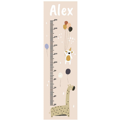 Zoo Party Grow Chart Beige - 40 x 140 cm