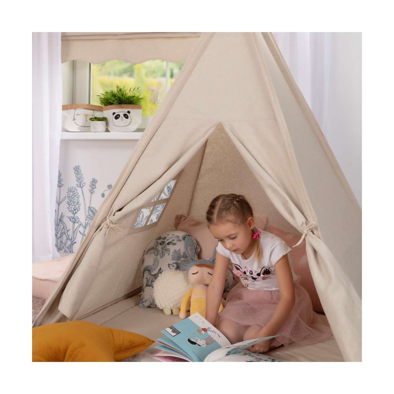 Tepee - 110x110x155cm (Happiness) - sunny yellow