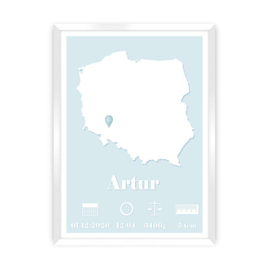 Die Karte Blau Neugeborenen Metriken Bild