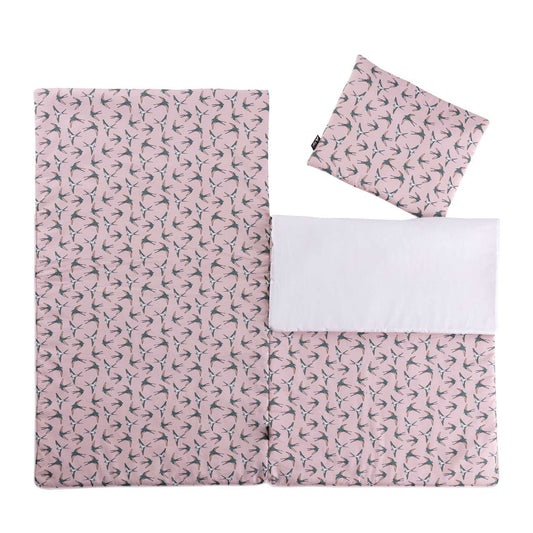 Toddler sleeping bag Pink & Swallows - 65 x 100 - pink