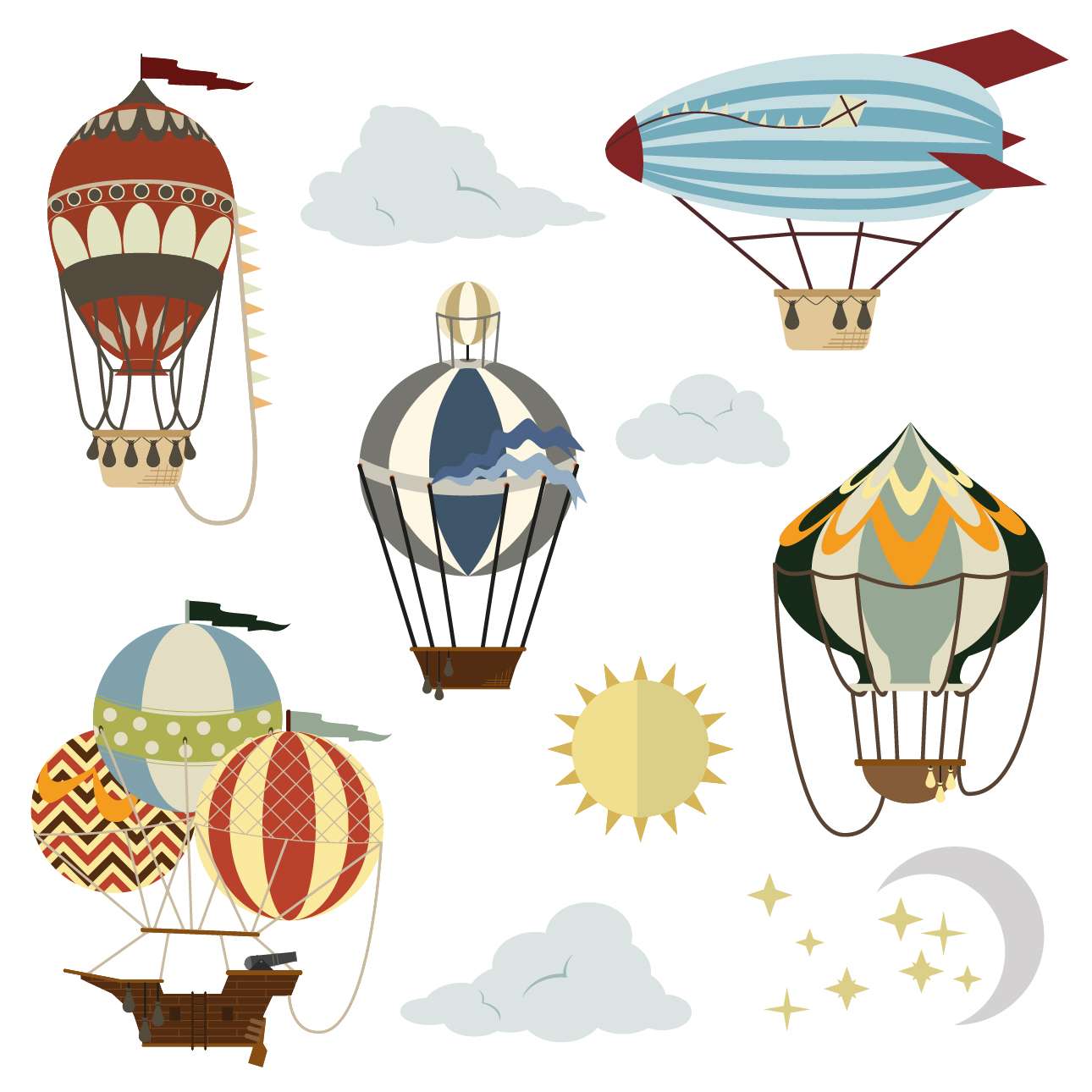 Travel Balloons Sticker Set - 110x70CM
