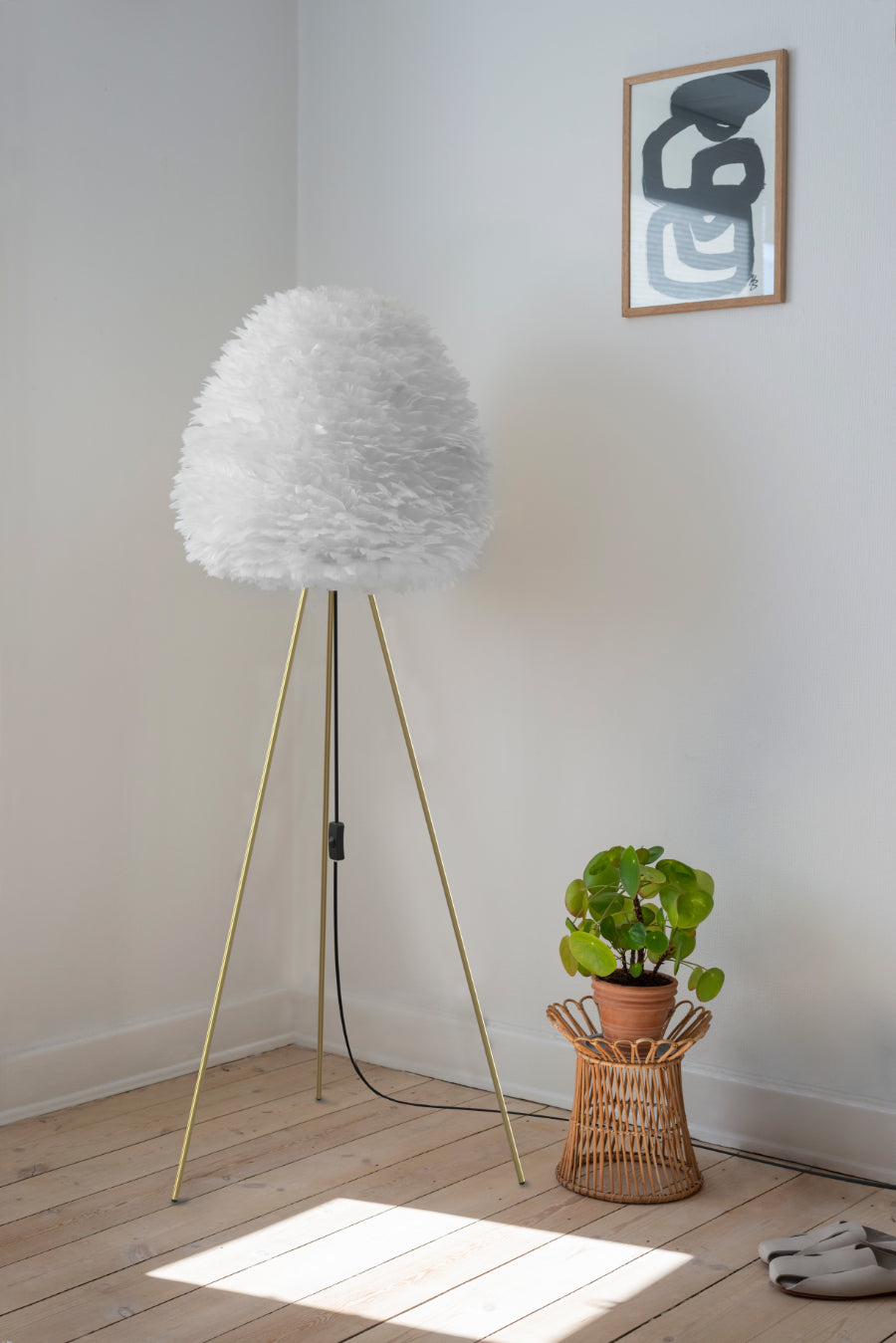 TRIPOD Brushed Brass Floor Lamp Stand
