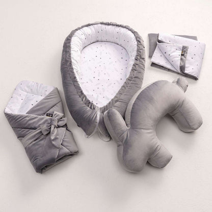 Nestchen aus Samt Premium grau - 85x65cm - grau