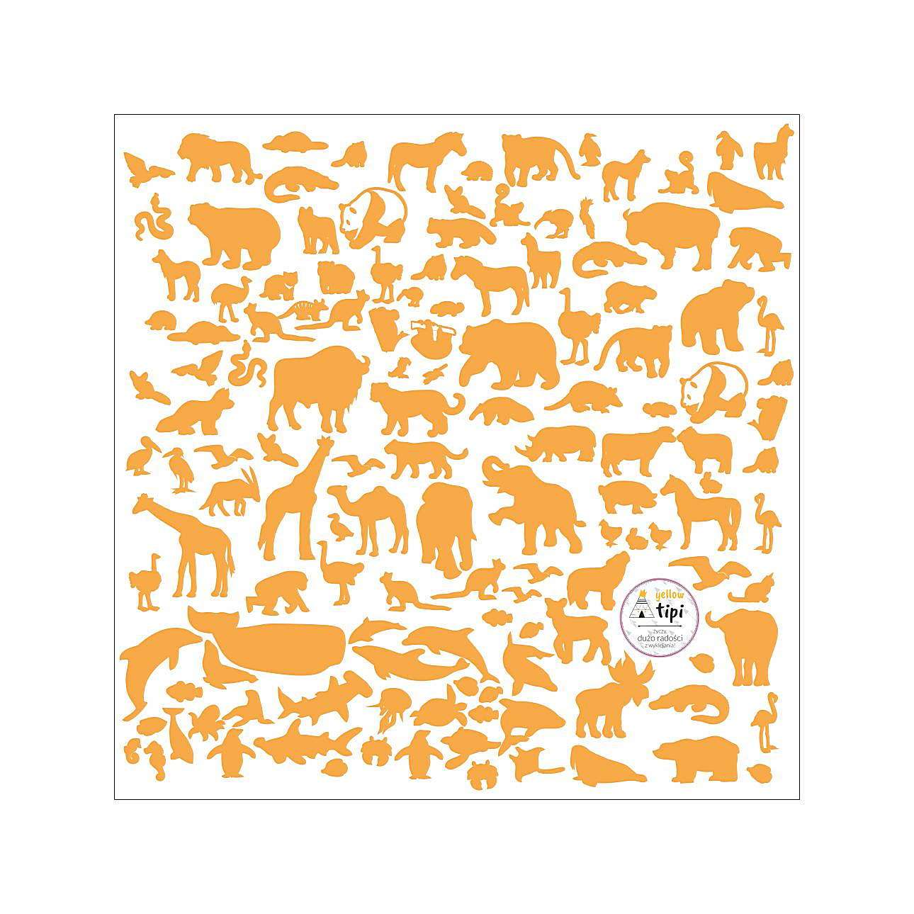 World Animals Yellow - 60x60CM