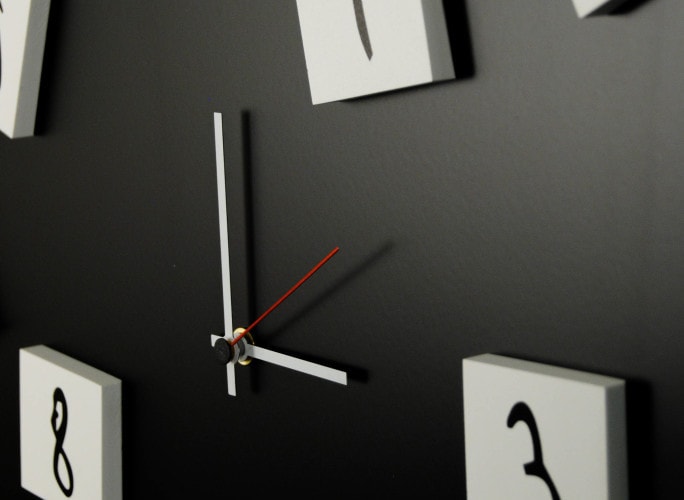 CHANGING Wall Clock, Black 50 CM, dESIGNoBJECT- D40Studio