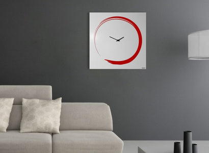 S-ENSO Wall Clock, Red, 50 CM, dESIGNoBJECT- D40Studio
