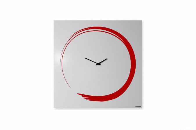 S-ENSO Wall Clock, Red, 50 CM, dESIGNoBJECT- D40Studio