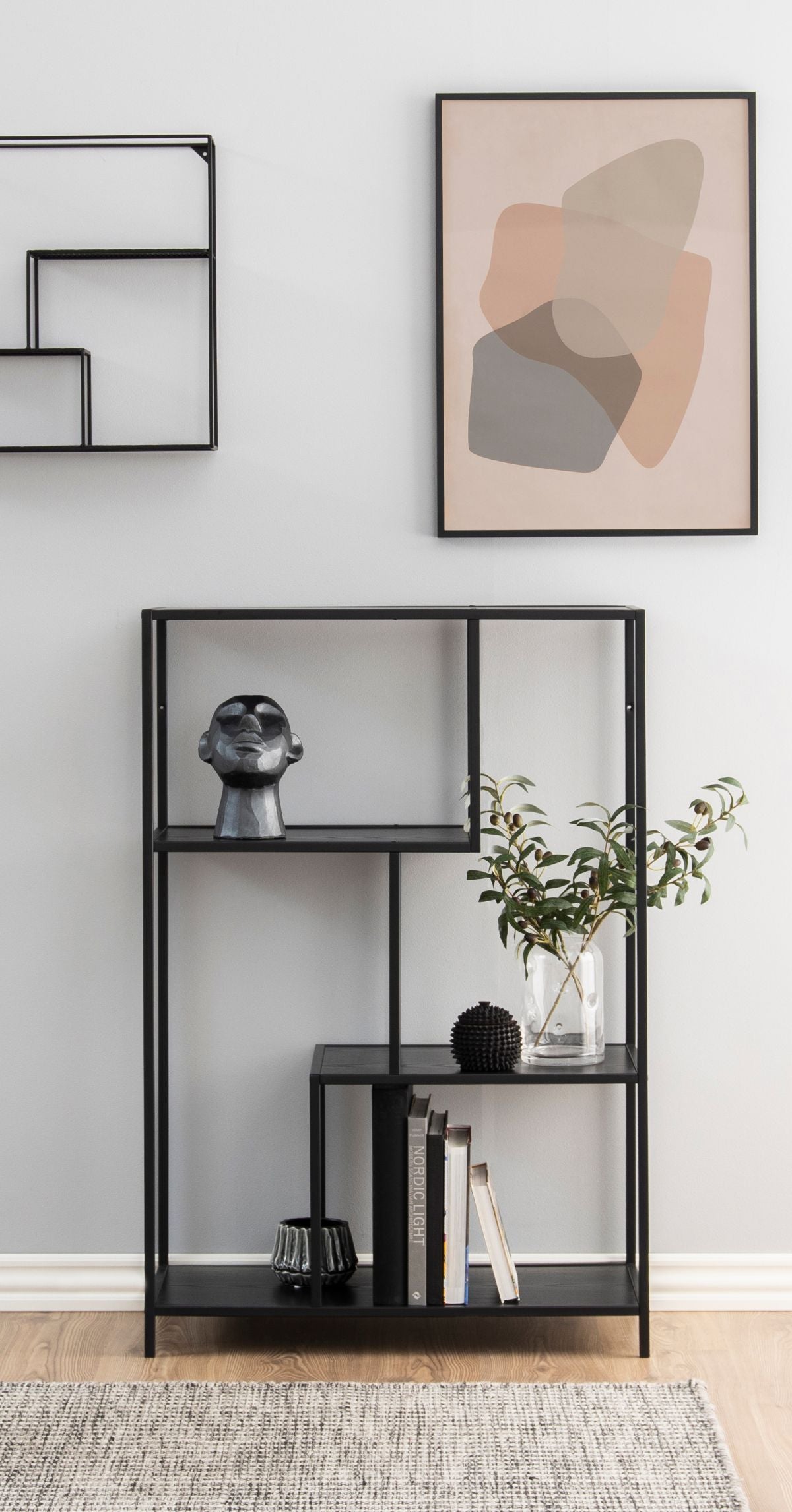 FJORD Black Bookshelf 77CM