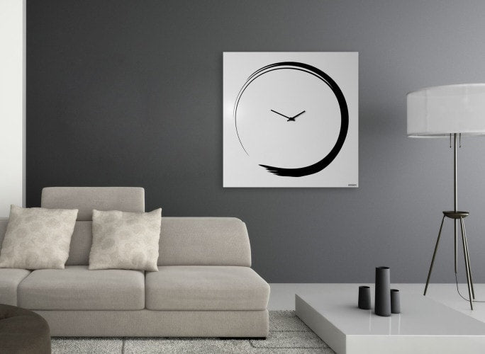 S-ENSO Wall Clock, White, 50 CM & 80 CM, dESIGNoBJECT- D40Studio